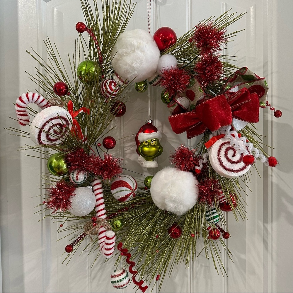 Festive Holiday Grinch Whoville Wreath